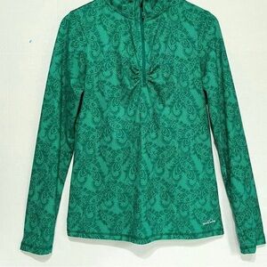 Green Paisley Long Sleeve Top